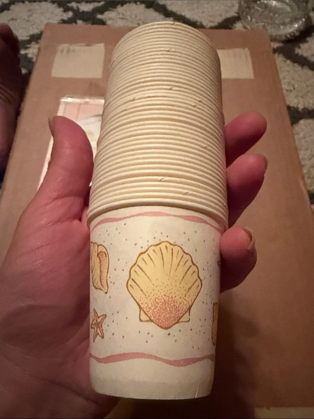 Vintage 1993 Seaside Shell Paper Cups